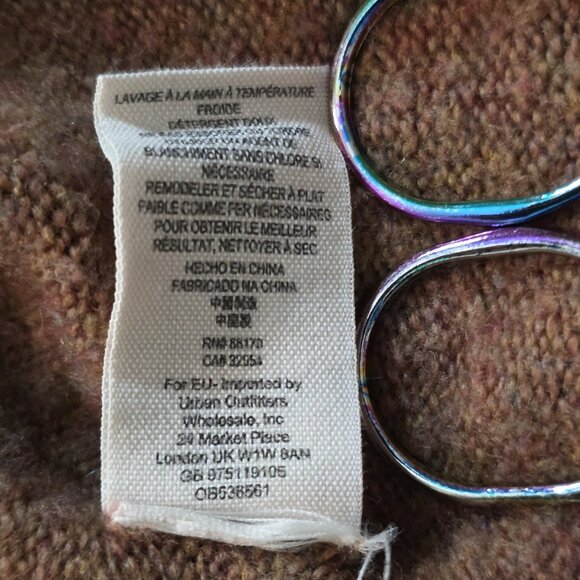 Free People Sweater Women XS Brown LS Irresistible Fringe Trim Slouchy Wool Mix - Picture 12 of 16